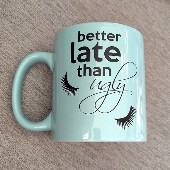 ๐ 2 Piece "Better Late Than Ugly" Gift Set. Mug and Makeup Bag - Picture 5 of 11
